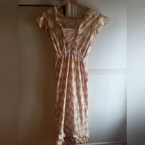 April Cornell Yellow and White Dress